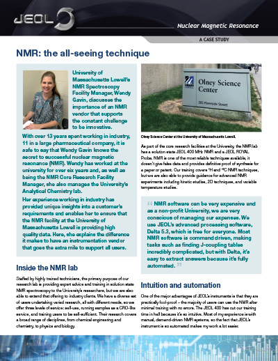 JEOL Case Study: Lowell NMR